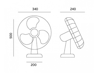 Galda ventilators Viento Kobi Windstar, 40W, melns