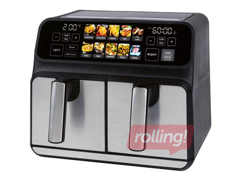 Аэрогриль ProfiCook FR1287, двойной, 2x4л, чёрный/серебристый
