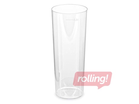 Plastic cups, transparent, 300ml, 10 pcs.