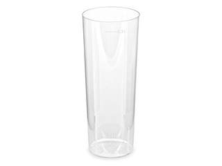 Plastic cups, transparent, 300ml, 10 pcs.