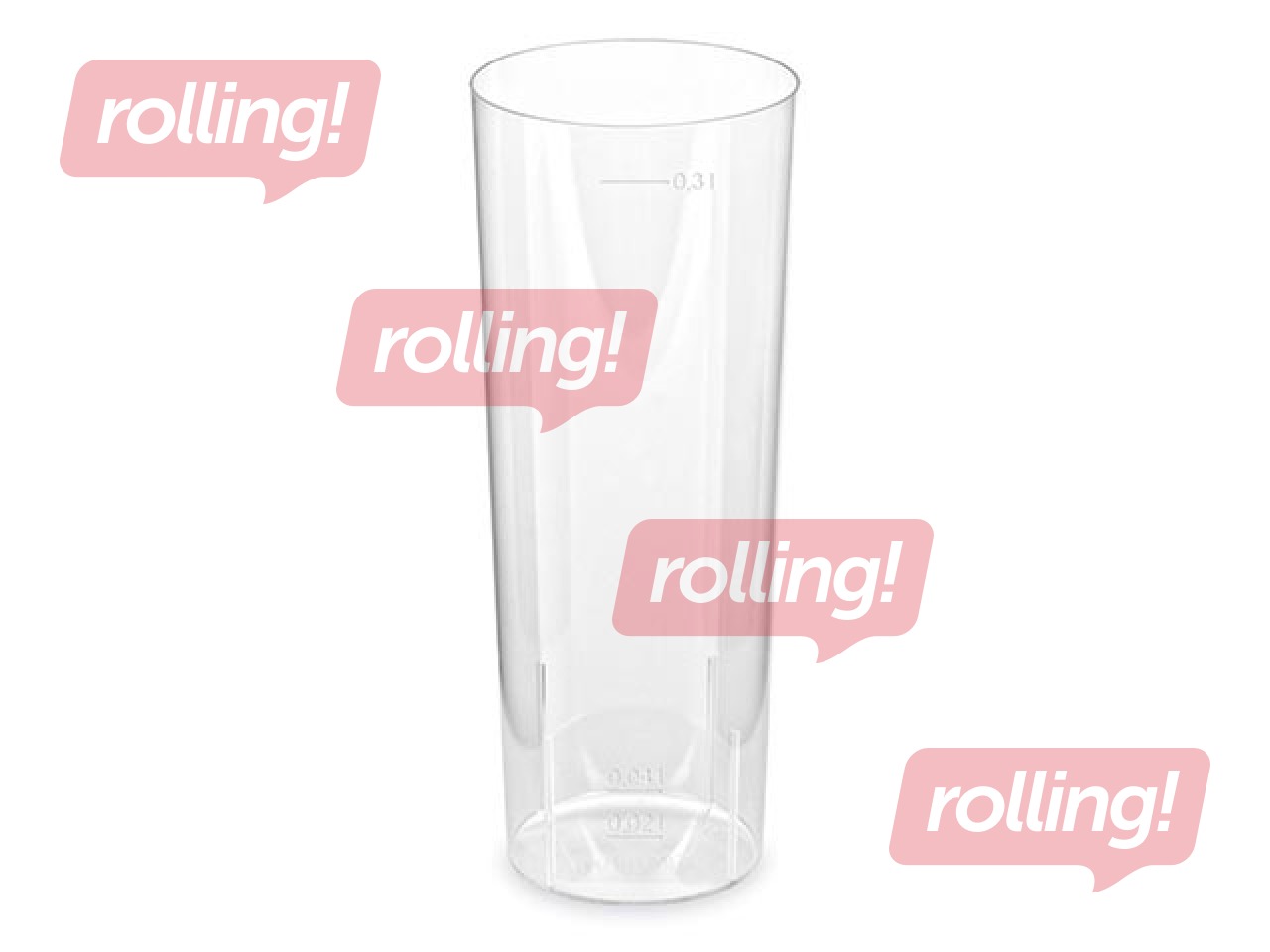 Plastic cups, transparent, 300ml, 10 pcs.