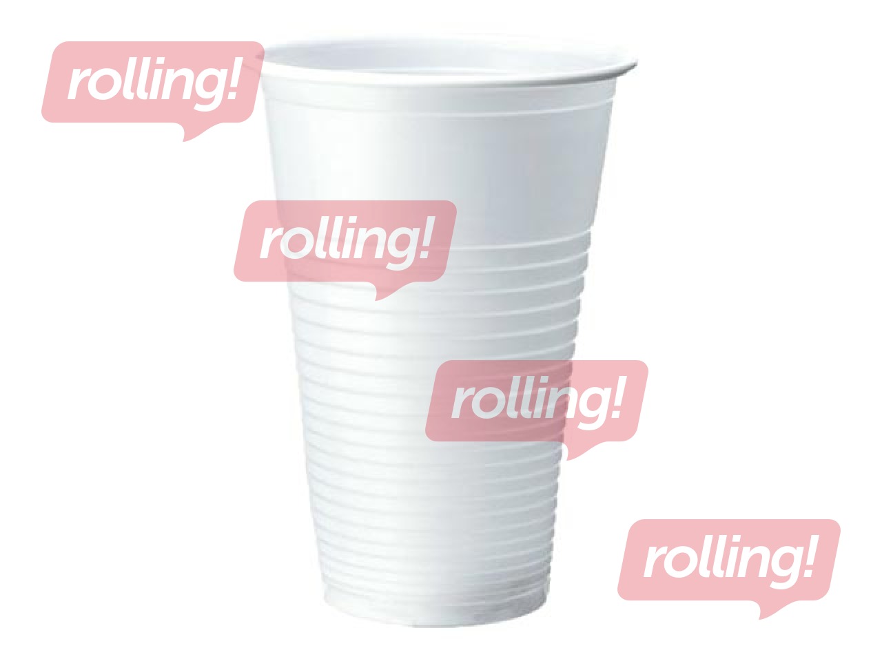 Glāzes plastmasas, baltas, 200ml, 12 gab.