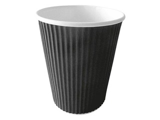 Стаканы бумажные, черные, 350мл, 25 шт.