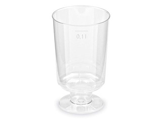 Plastic cups with foot, transparent, 100ml, 15 pcs.