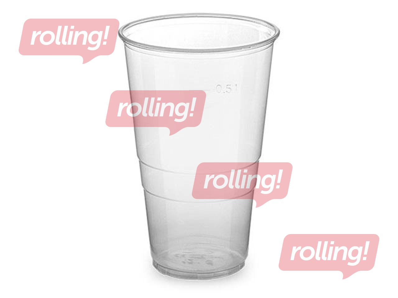 Glāzes plastmasas, caurspīdīgas, 500ml, 50 gab.