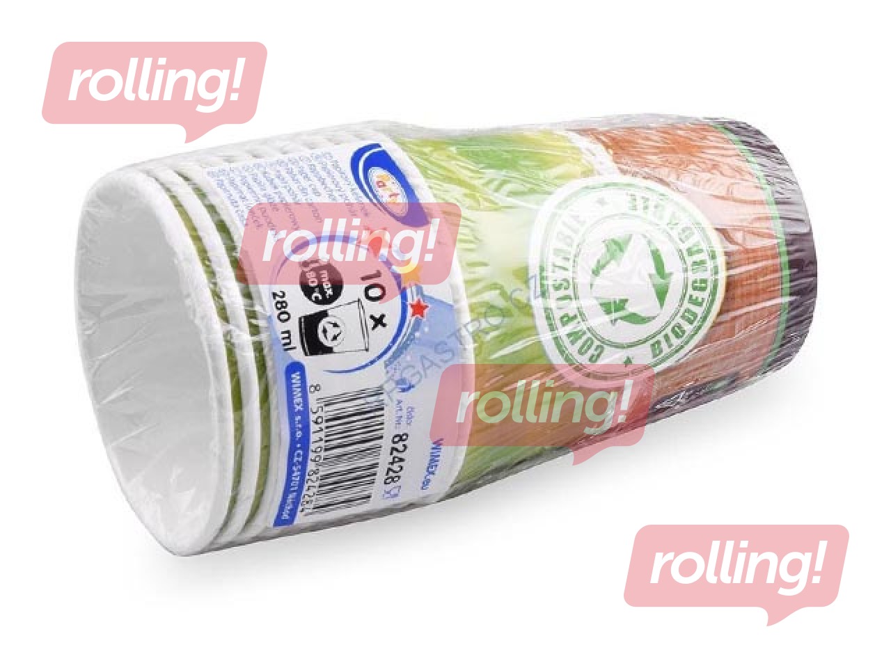 Paper cups BIO, 280ml, 10 pcs.