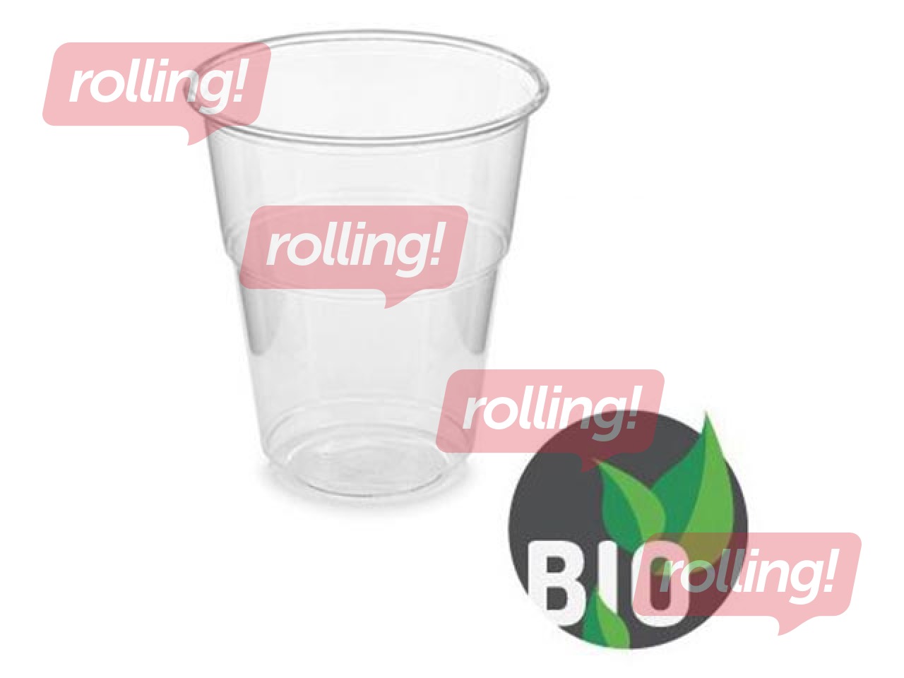 Glāzes plastmasas BIO, 500ml, 50 gab. 