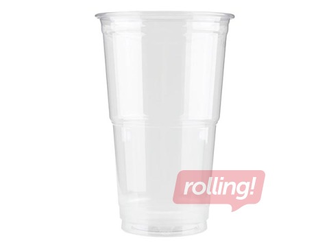 Plastic cups, transparent, 500ml, 50 pcs.