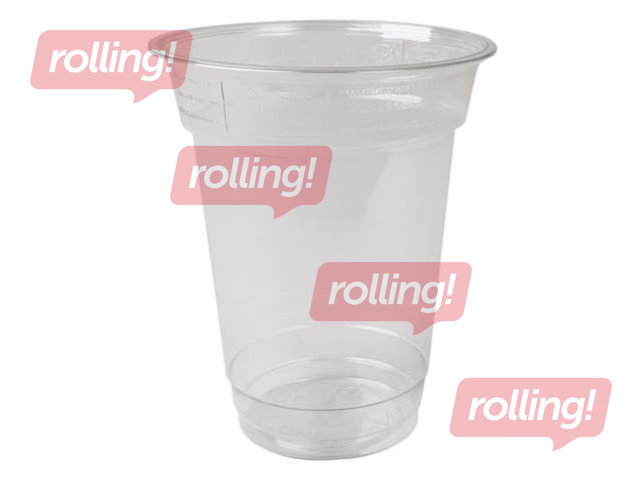 Glāzes, plastmasas PET, caurspīdīgas, 300/ 425 ml, Ø95mm, 50 gab.