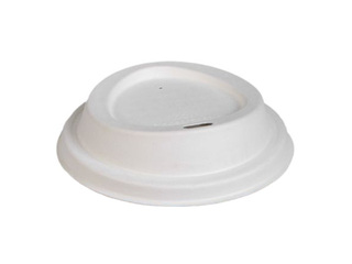 Sugarcane lids Ø 90 mm for paper coffee cups, white, 50 pcs.