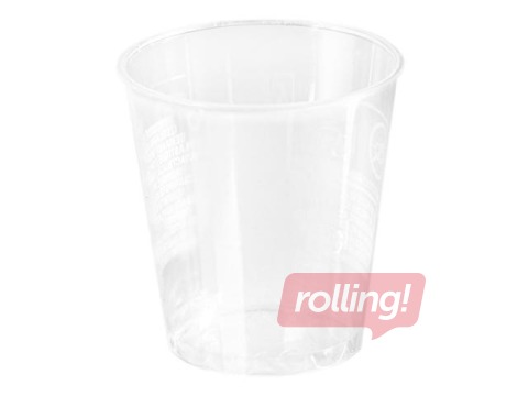 Glāzes plastmasas PS 40 ml, 40 gab., caurspīdīgas