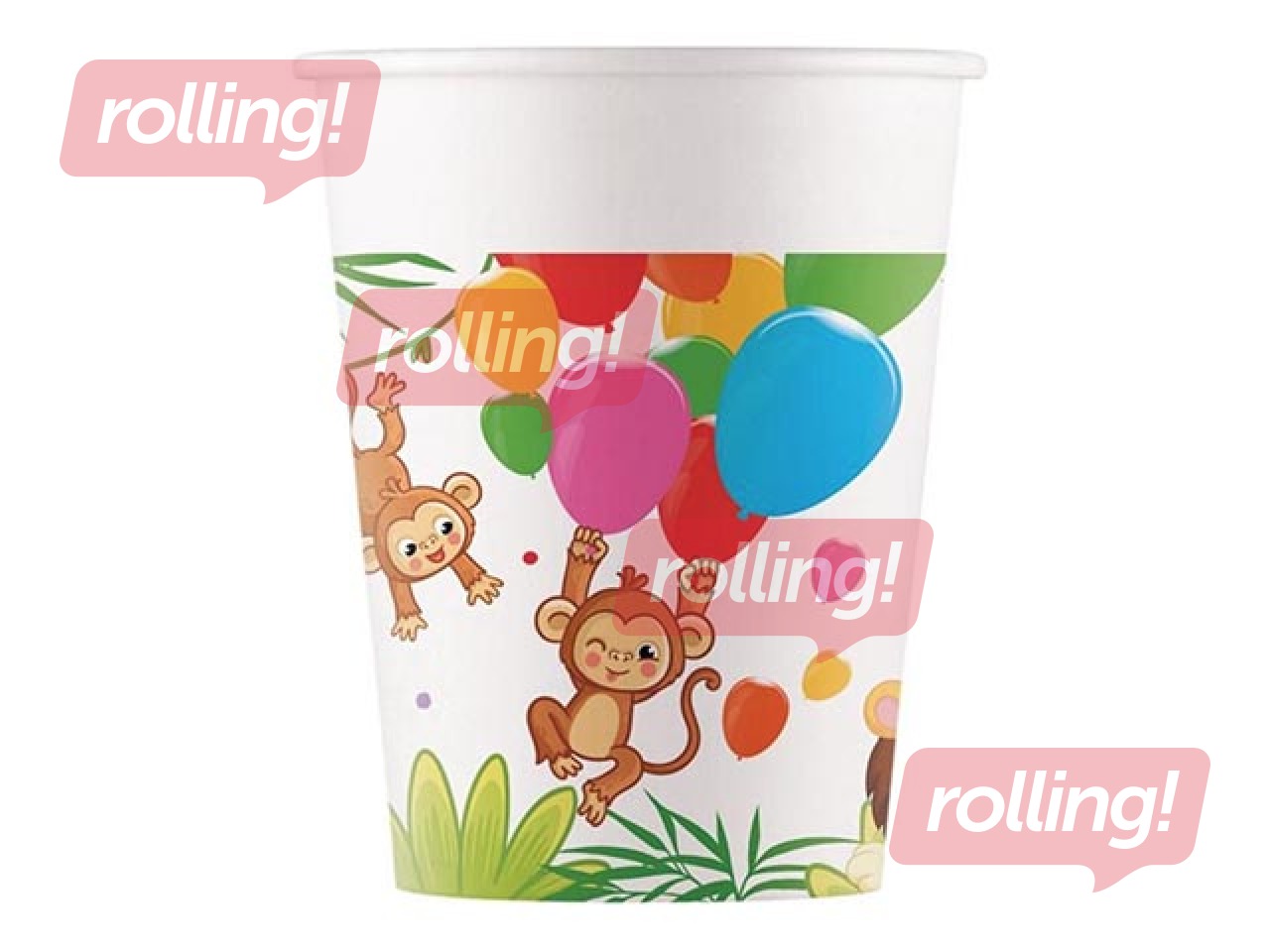 Бумажные стаканчики Джунгли, ø80мм, 200мл, 8 шт.