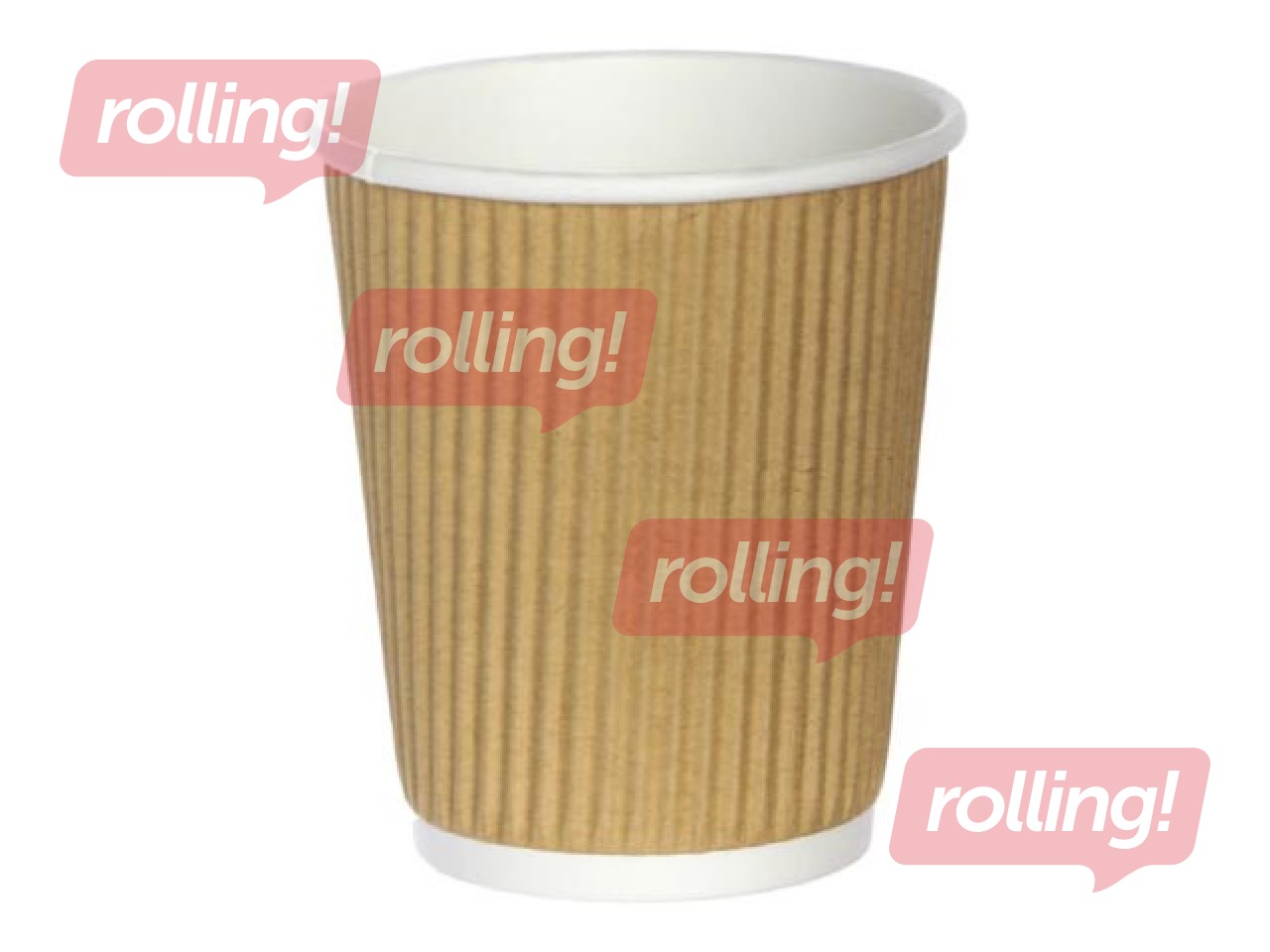 Glāzes papīra ar reljefu un dubulto sienu, ø80mm, 250 ml, brūnas, 25 gab.