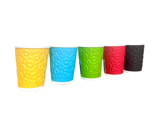 Paper cups with double wall Color Mix, 250ml, 30 pcs.