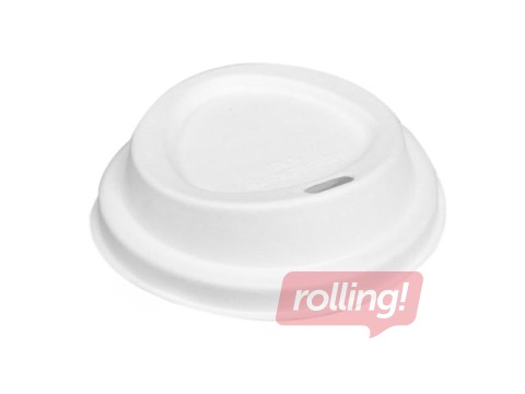 Vāki papīra glāzēm, cukurniedru šķiedras, balti, ø80mm, 50 gab.