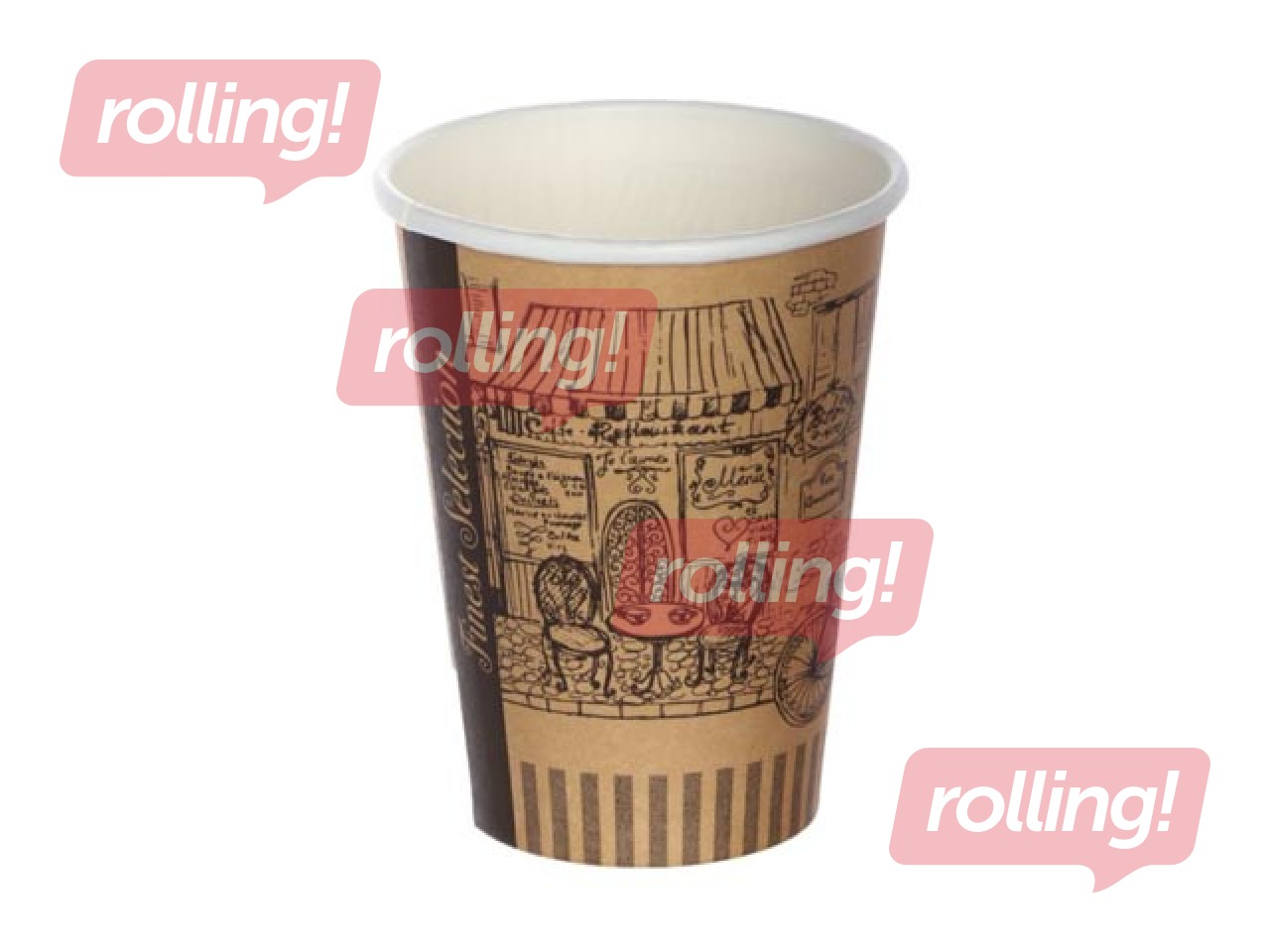Paper cups Finest Selection, brown, ø70mm, 180ml, 50 pcs