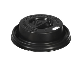 Крышки для пластиковых и бумажных стаканов, чёрные, Ø70mm, 100шт