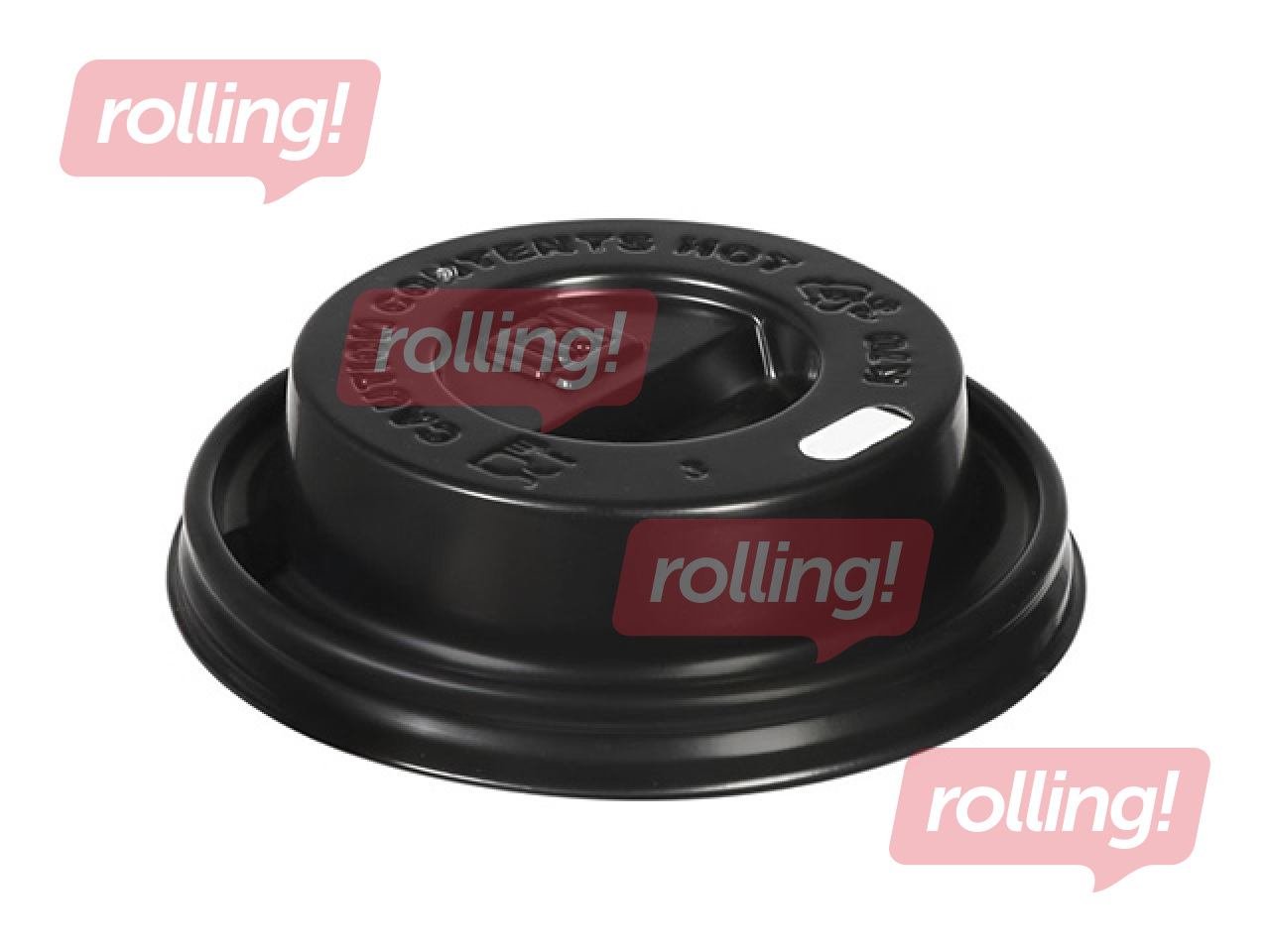Lids for plastic and paper cups, black, Ø70mm, 100pcs