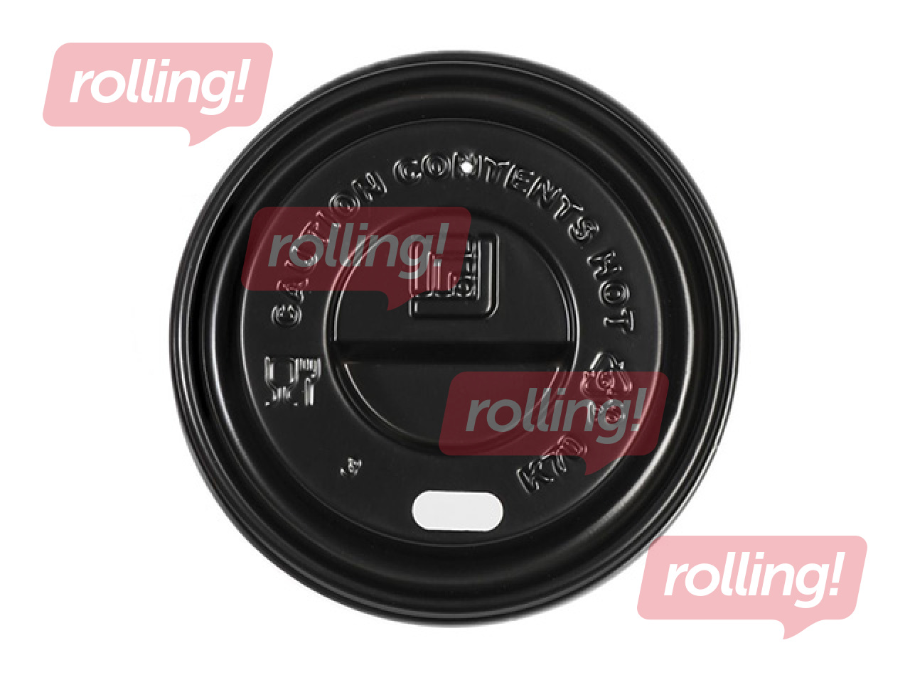 Lids for plastic and paper cups, black, Ø70mm, 100pcs