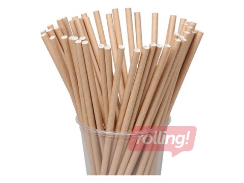 Kokteiļu salmiņi, papīra, 20,5 cm ø6 mm, 250 gab., brūni