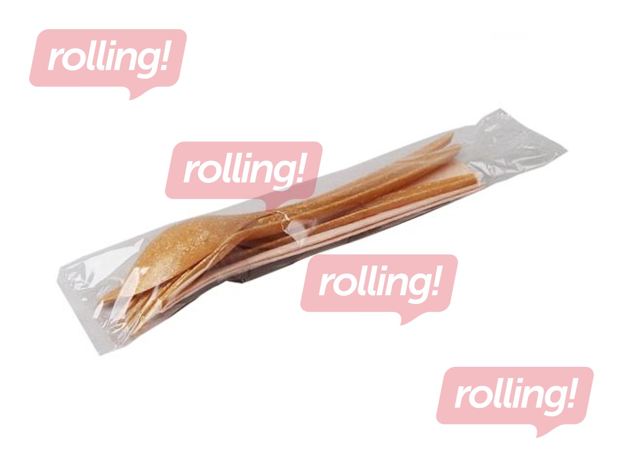 Galda piederumu komplekts (dakša, nazis, ēdamkarote un salvete), kokšķiedra