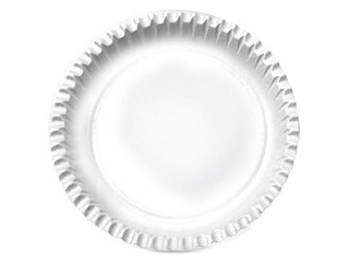 Paper plate, white, 18cm, 100 pcs.