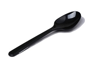 Spoons plastic, black, 50 pcs.