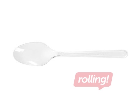 Teaspoons, plastic, reusable, transparent, 50 pcs.