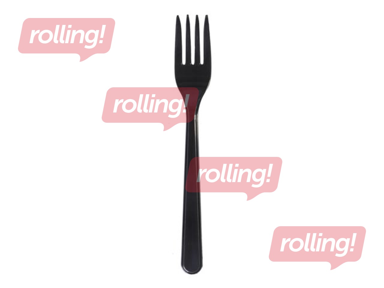 Forks plastic, reusable, black, 50 pcs.