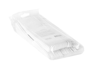 Naži plastmasas, atkārtoti lietojami, balti, 50 gab.