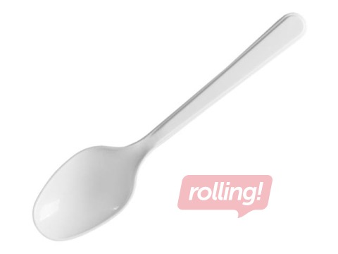 Teaspoons plastic, reusable, white, 50 pcs.
