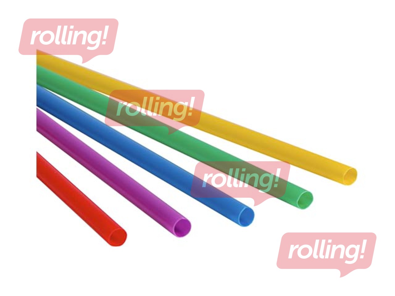 Kokteiļu salmiņi, PP, 22 cm ø7 mm, 500 gab., krāsaini