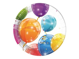 Paper plates, 19.5 cm, 8 pcs., Balloons