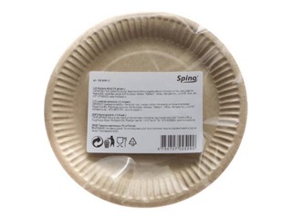 Paper plates SPINO, 18 cm, 12 pcs., brown