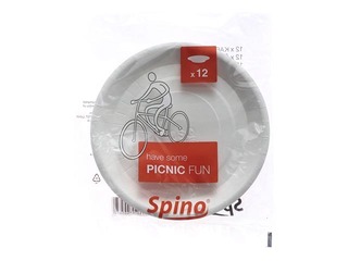 Бумажные тарелки SPINO, 18 см, 12 шт., белые