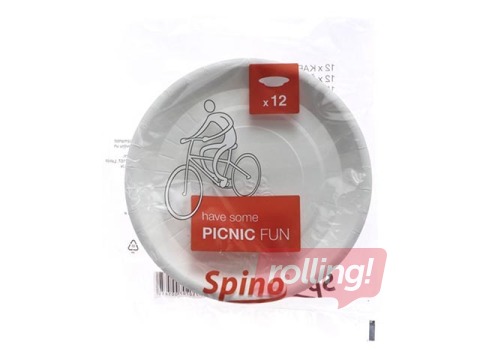 Paper plates SPINO, 18 cm, 12 pcs., white