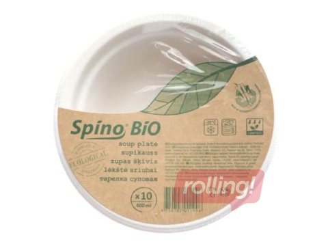 Supikausid SPINO, suhkrukiud, valge, 400ml, 10 tk.
