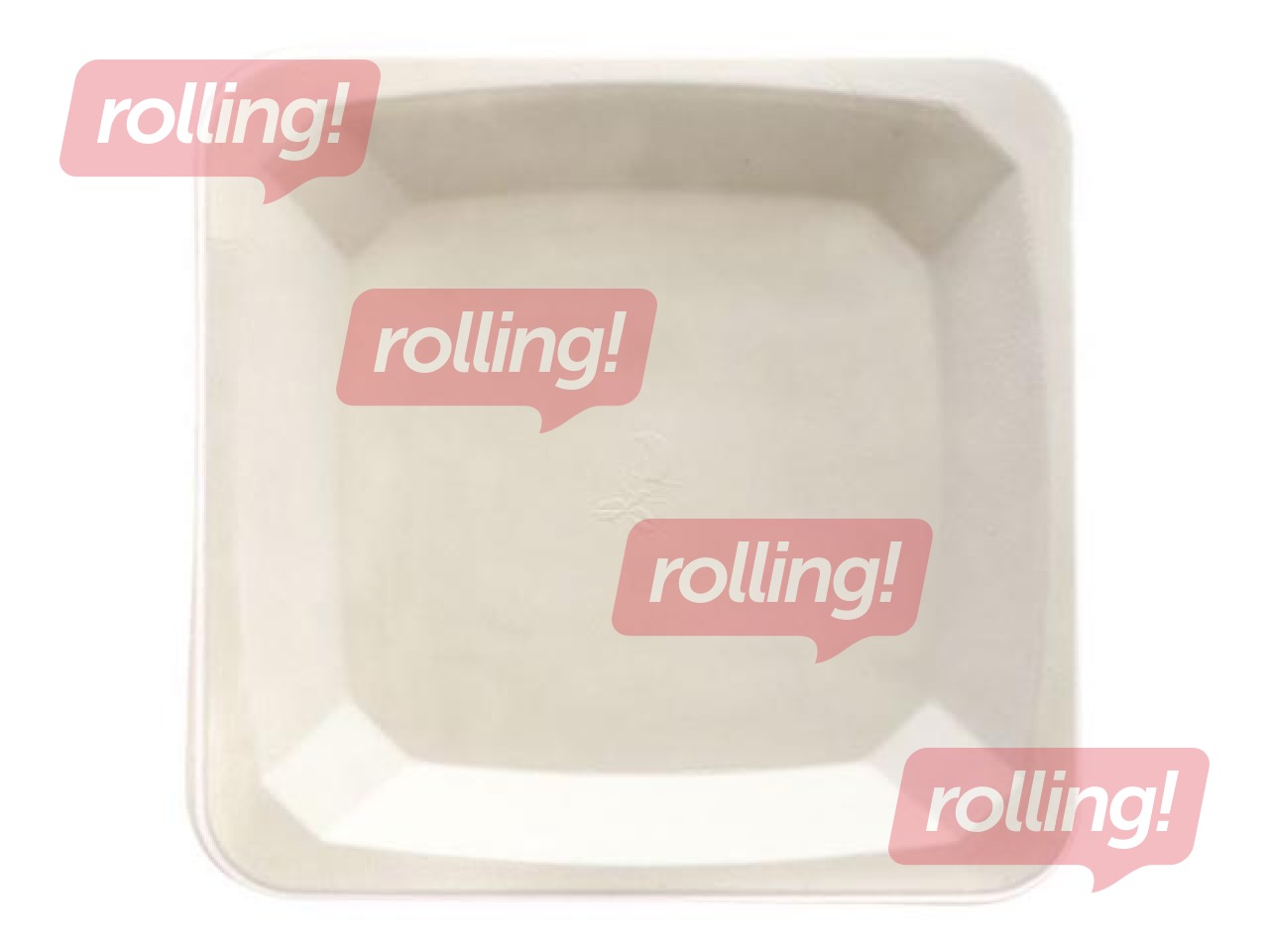 Cukuršķiedras šķīvji, 21x21 cm, 50 gab., balti