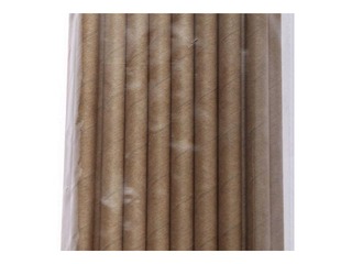 Kokteiļu salmiņi SPINO, papīra, 20,5 cm ø6 mm, 25 gab., brūni