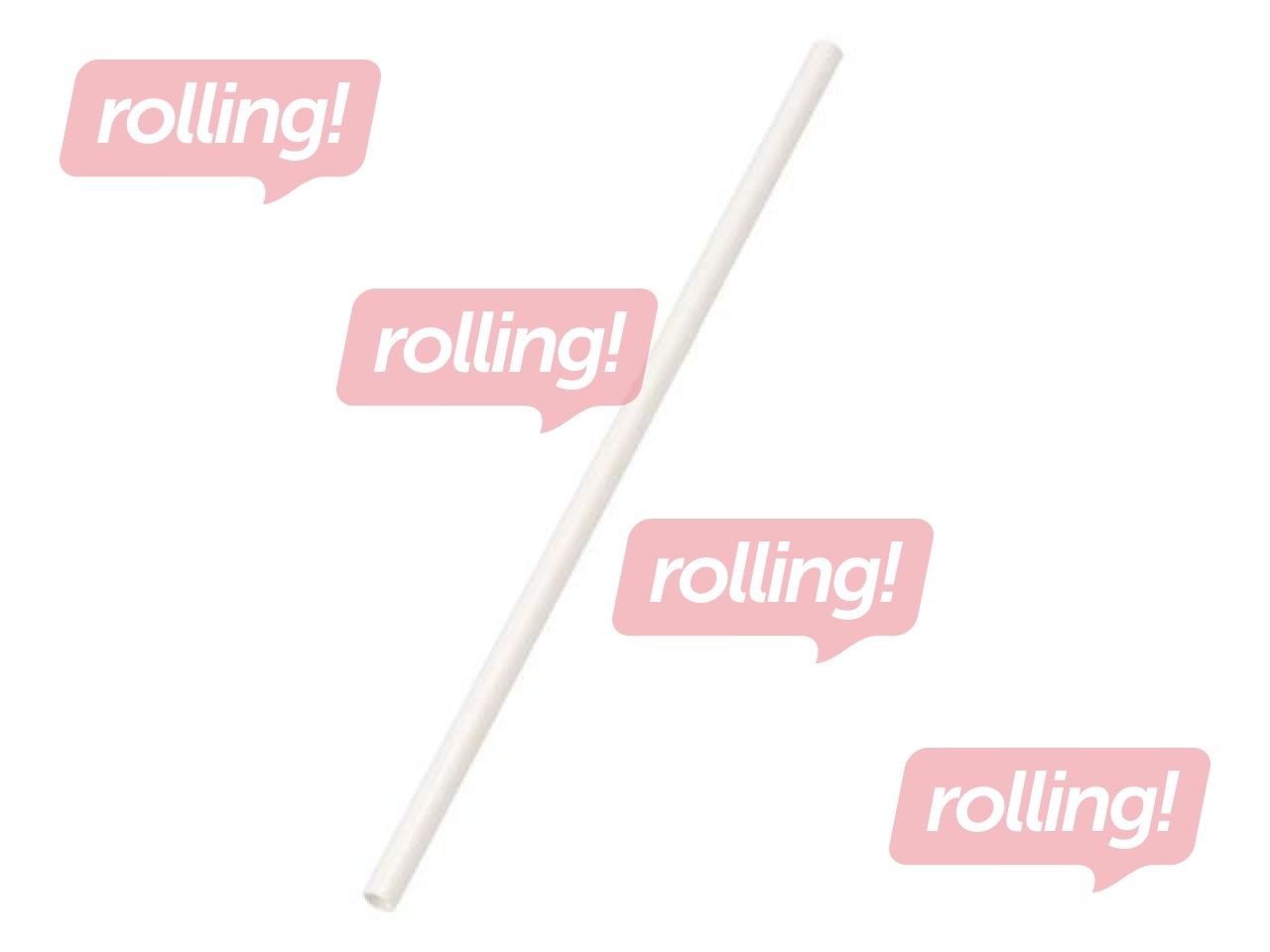 Kokteiļu salmiņi, papīra, balti, 20cm ø6mm, 150 gab.