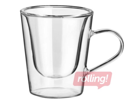 Krūze Thermic, stikla, dubultām sienām, 2gab., 295ml