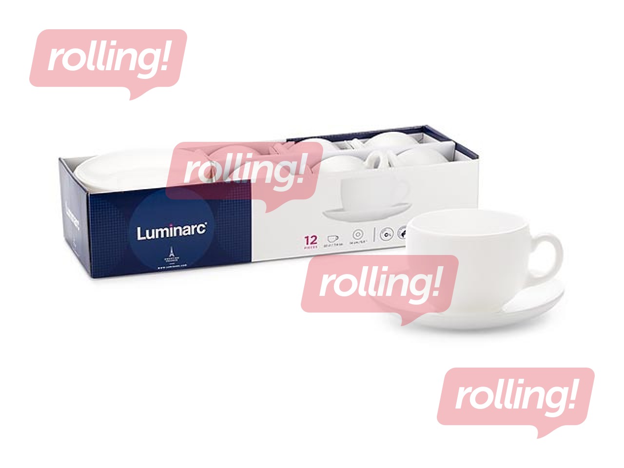 Кофейный сервиз Luminarc Diwali, белый, 220 мл, на 6 персон