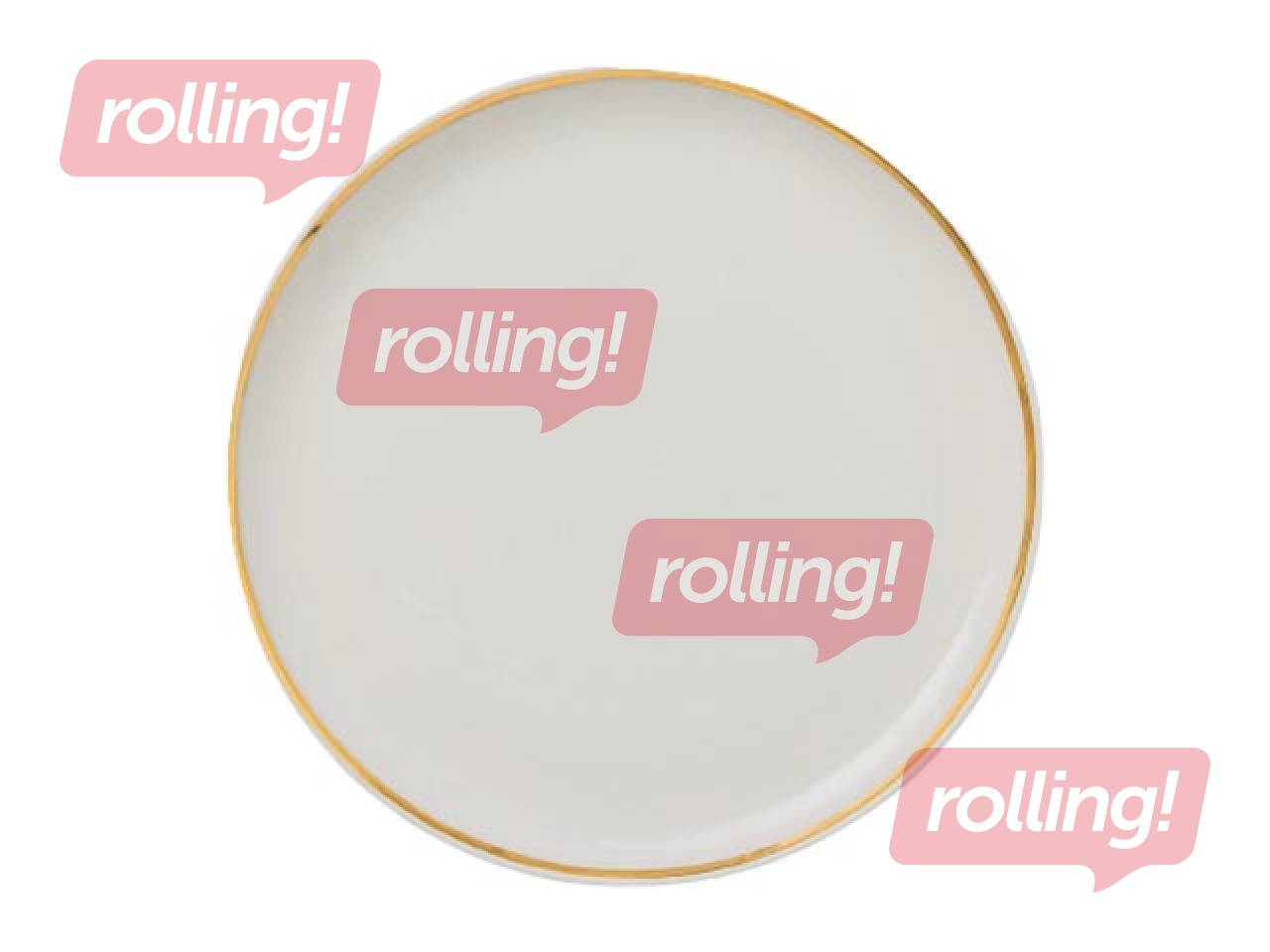 Šķīvis Prima Gold, deserta, balts ar zelta maliņu, porcelāna, 21cm