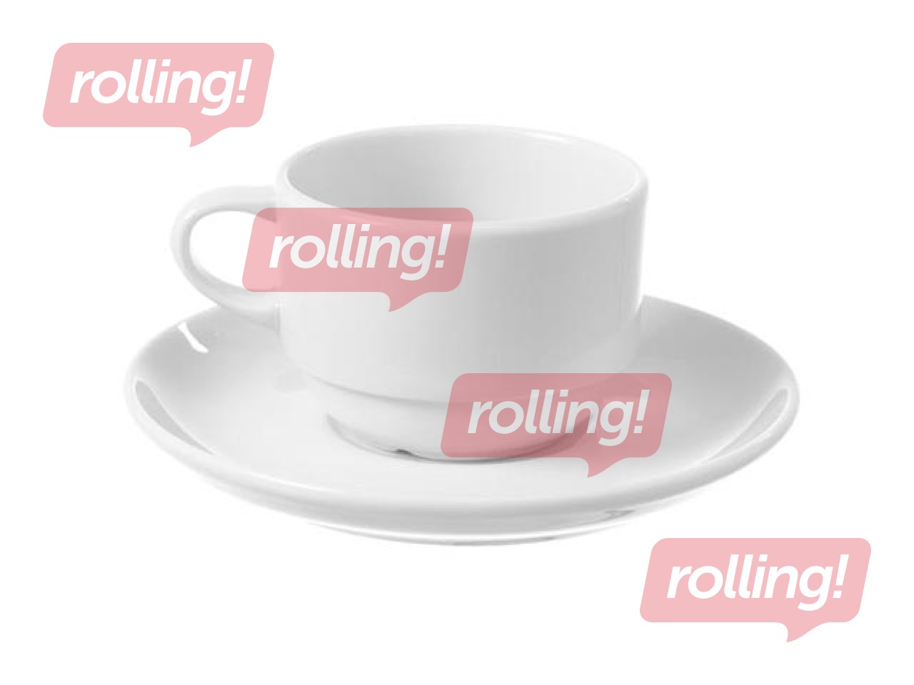 Kohvikohv ja taldrik Bianco, valge, 90ml