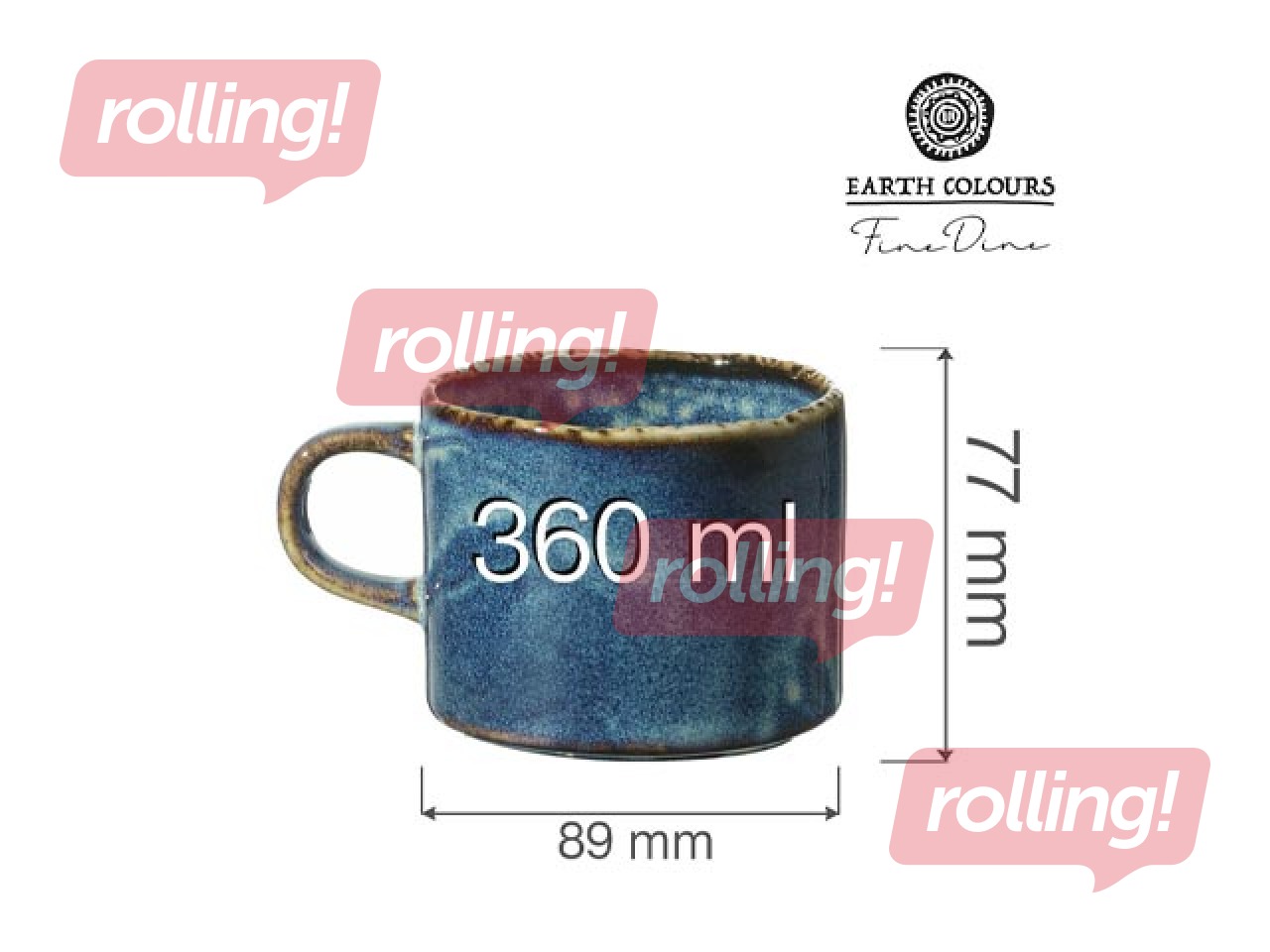 Krūze Eminence, porcelāna, zila, 360ml