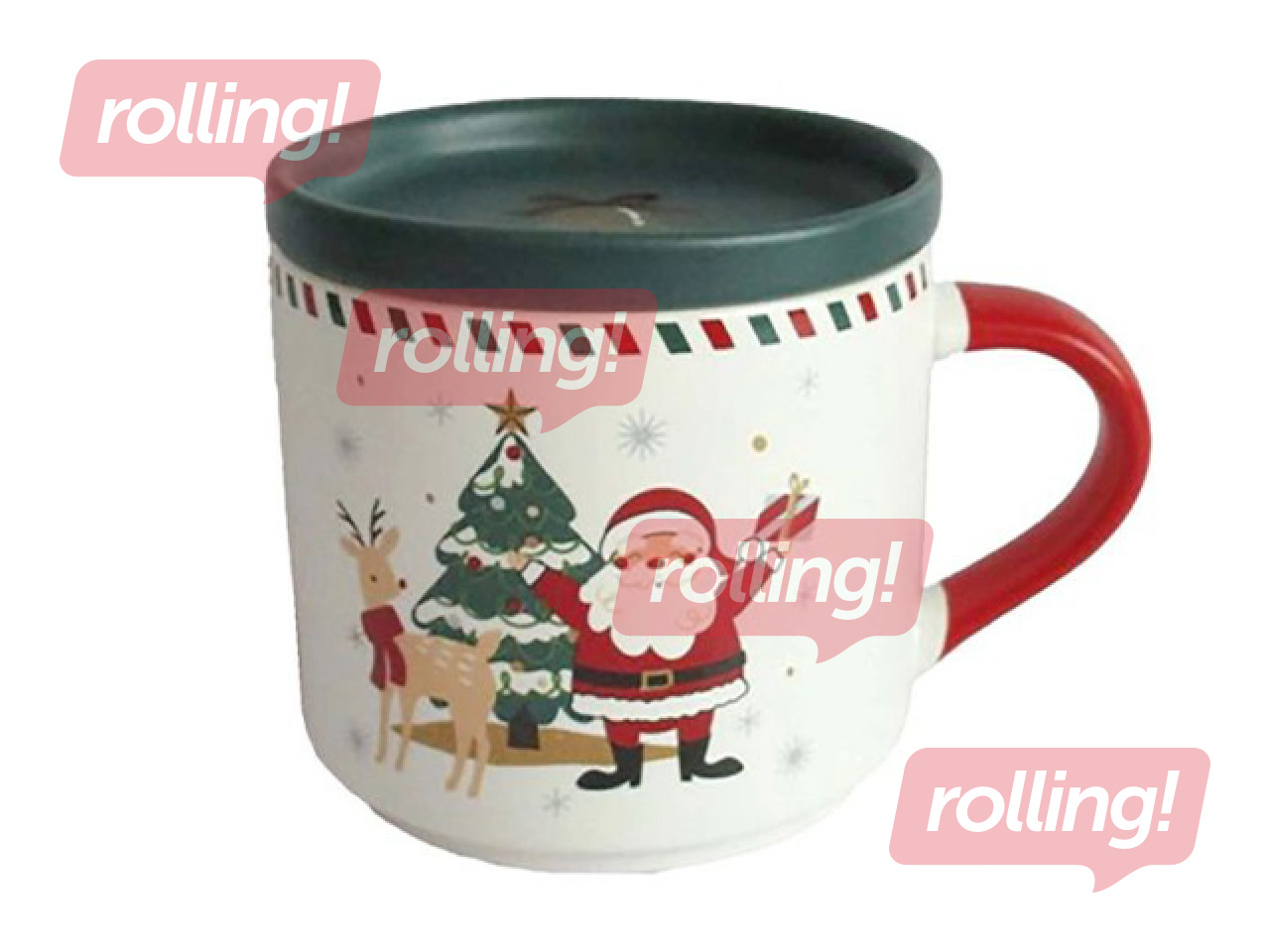 Krūze Toro ar vāciņu Ziemassvētku, keramika, 400ml