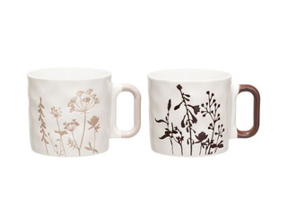 Embossed mug, porcelain, assorted colours, 435ml