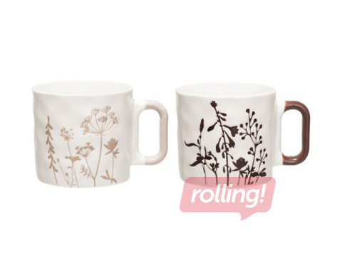 Krūze ar reljefu, porcelāna, dažādas krāsas, 435ml