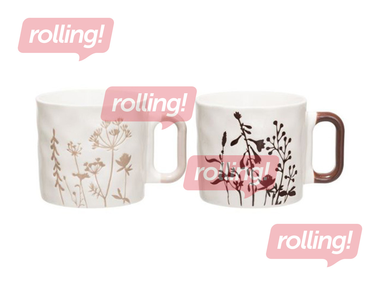 Krūze ar reljefu, porcelāna, dažādas krāsas, 435ml