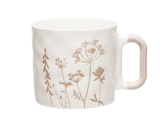 Krūze ar reljefu, porcelāna, dažādas krāsas, 435ml